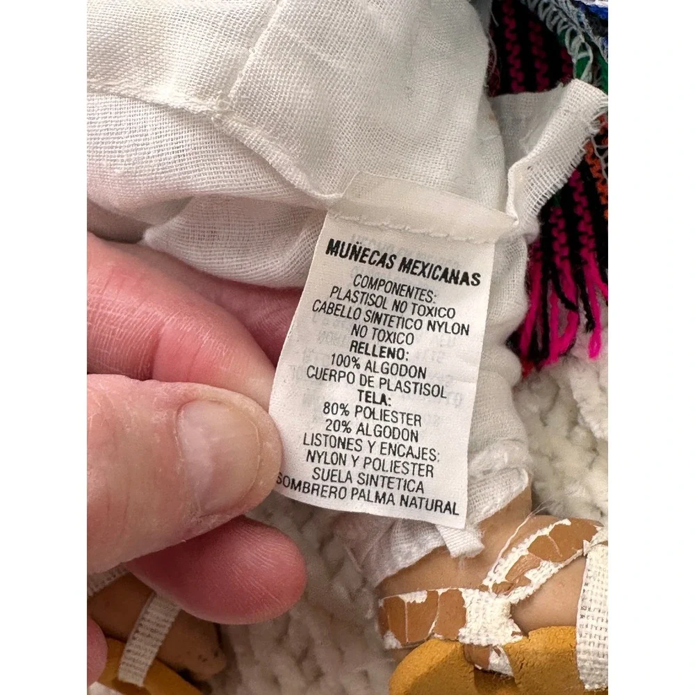 Vintage Munecas Mexicanas Souvenir Doll Mexico Sombrero Serape Huaraches 10 Inch